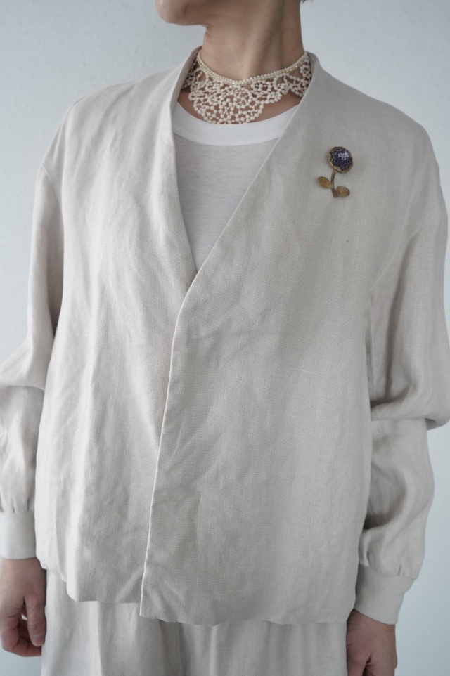 ゴーシュ　30/2ヘンプ袖リブジャケット