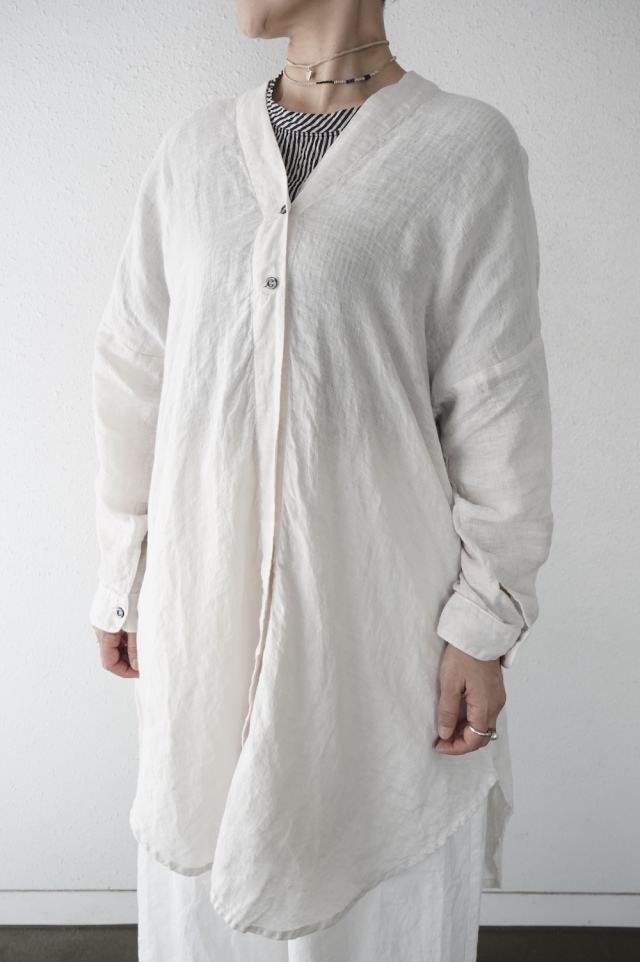 Honnete 姉妹伴2026 薄手Irish Linen NEWロングシャツカーディガン