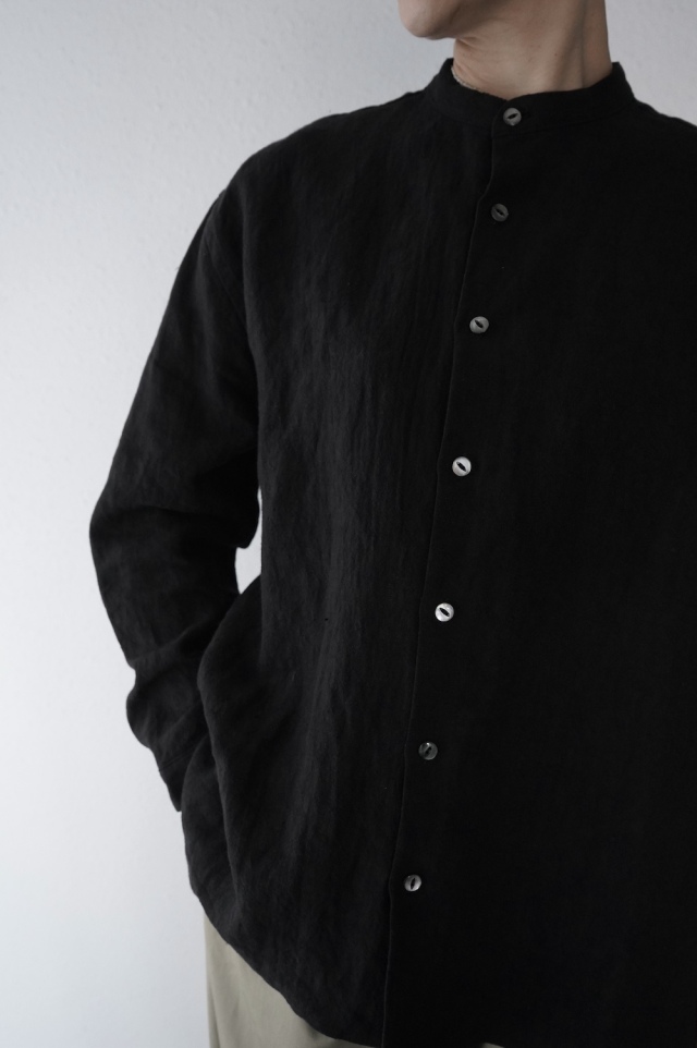 klause スタンドカラーシャツ(天日干しリネン）
