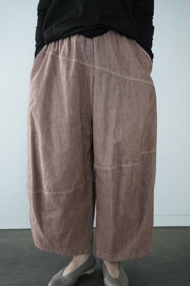 【ベージュのみ再入荷】FACTORY　綿麻キュービックパンツ