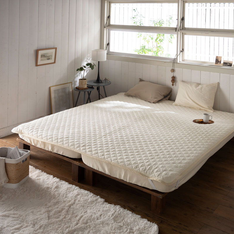 ダブルガーゼ/ミルク　敷きパッド