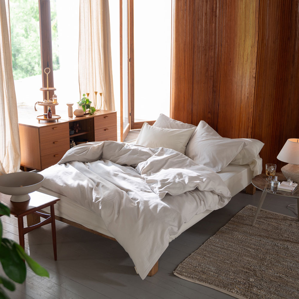 【Fab the Home】コットンビエラ/ストーン 掛け布団カバー シングル コットンツイル織り なめらか微起毛素材