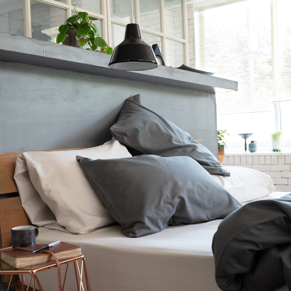 コットンビエラ/アッシュグレイ　枕カバー