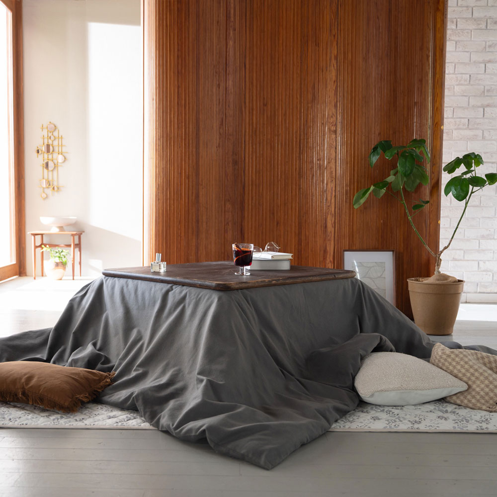 コットンビエラ/アッシュグレイ　こたつ掛け布団カバー