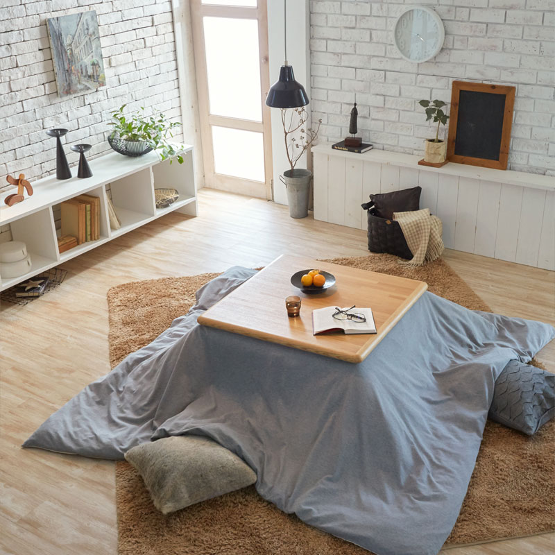 ヘリンボーンニット/フェザーグレイ　こたつ布団カバー