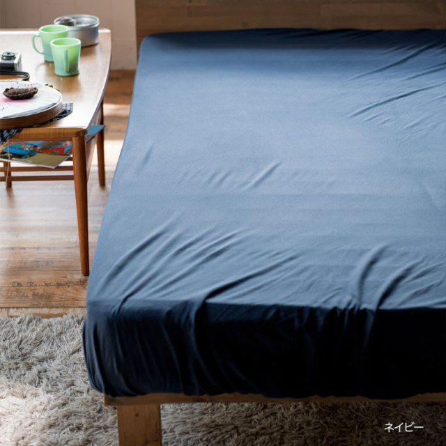 artenaコローレニット　セミダブルボックスシーツ 天竺ニット パッド一体型ボックスシーツ 4人用 240×200×25cm 綿