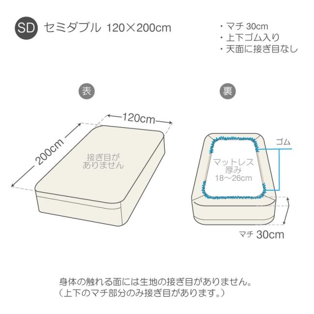 ボックスシーツ　サイズ