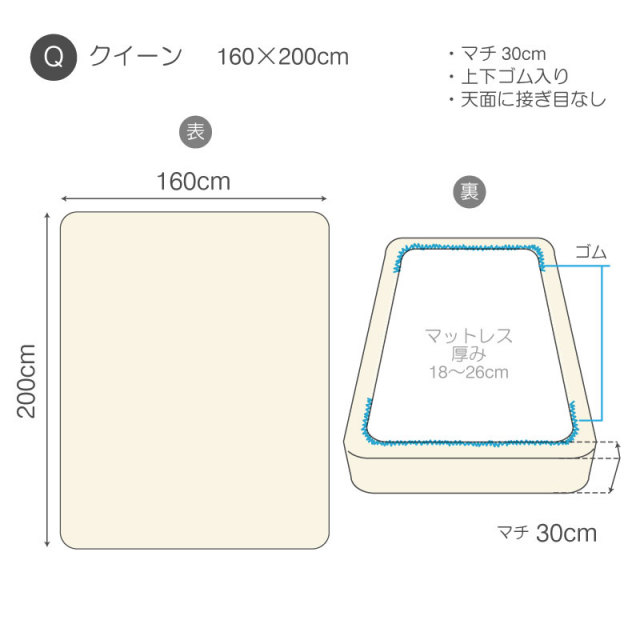 ダブルガーゼ　ベッドシーツＱ