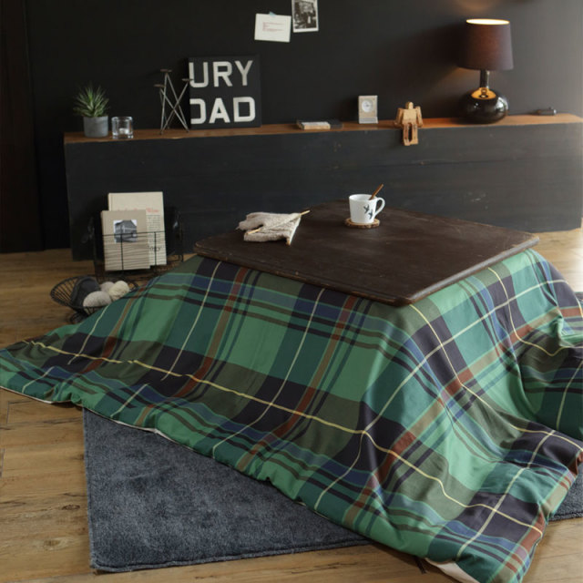 ハイランド/グリーン　こたつ布団カバー