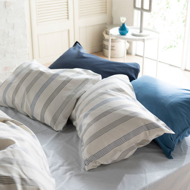 Fab the Home】ウィッシュストライプ 枕カバー 43×63cm用 先染