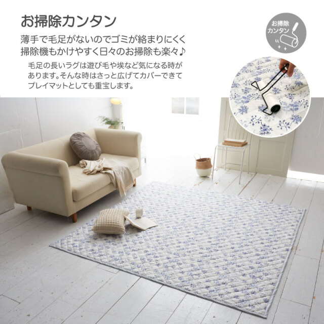 ハーベスト/ブルー　キルトラグ　説明