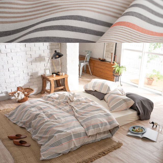 枕 K. Fab the Home】テラ/ブラウン 枕カバー 43×63cm用 先染ヘリンボン