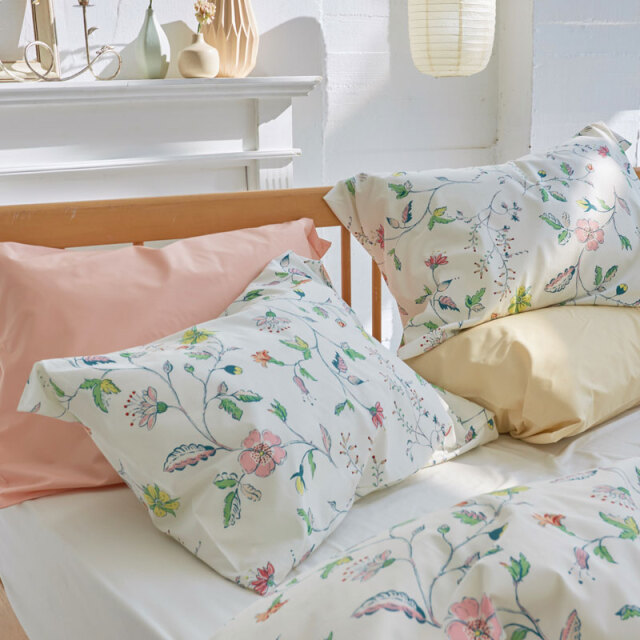 Fab the Home】リザ/ピンク 枕カバー 43×63cm用 染料プリント