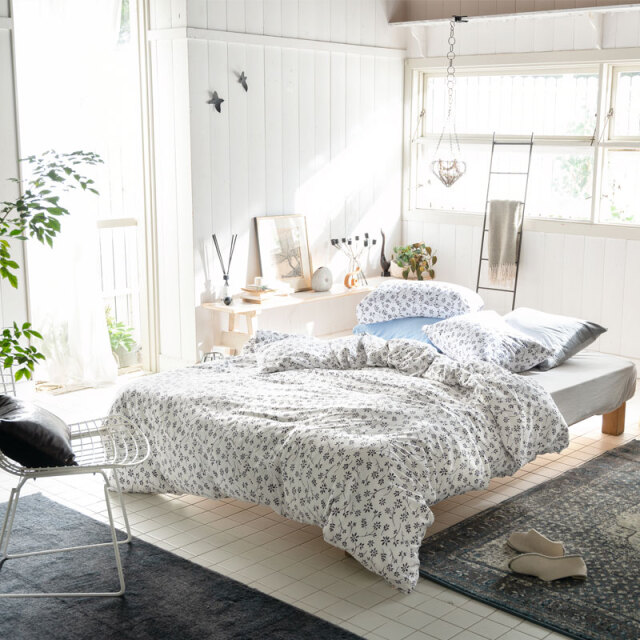 ジニア/チャコール　掛け布団カバー