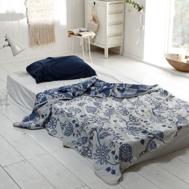 Fab The Home エイジア ガーゼケット シングル 2重織 インディゴ Fab The Home エイジア ガーゼケット シングル 2重織 インディゴ