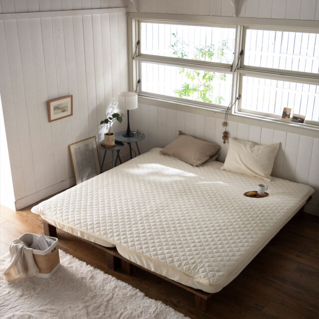 ダブルガーゼ/ミルク　敷きパッド