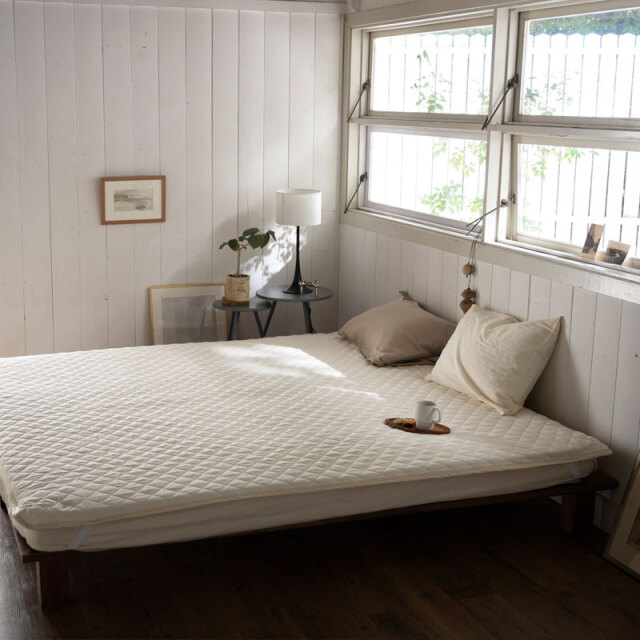 ダブルガーゼ/ミルク　敷きパッド