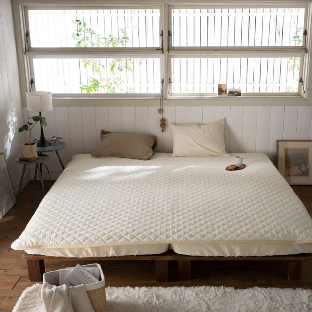 ダブルガーゼ/ミルク　敷きパッド