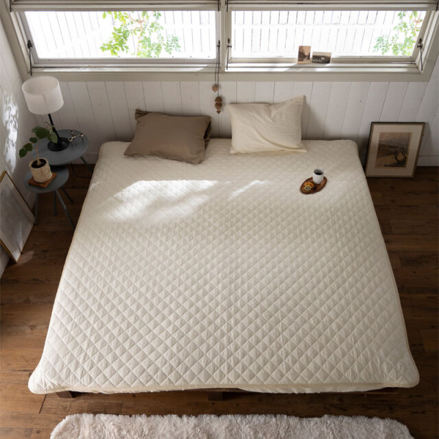 ダブルガーゼ/ミルク　敷きパッド