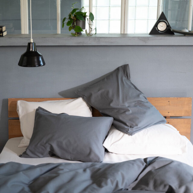 コットンビエラ/アッシュグレイ　枕カバー