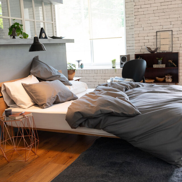 コットンビエラ/アッシュグレイ　掛け布団カバー