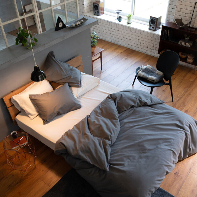 コットンビエラ/アッシュグレイ　掛け布団カバー