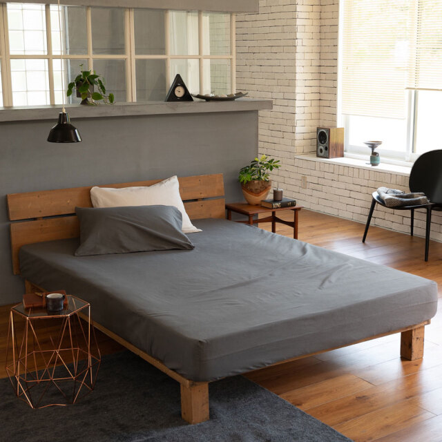 コットンビエラ/アッシュグレイ　ボックスシーツ