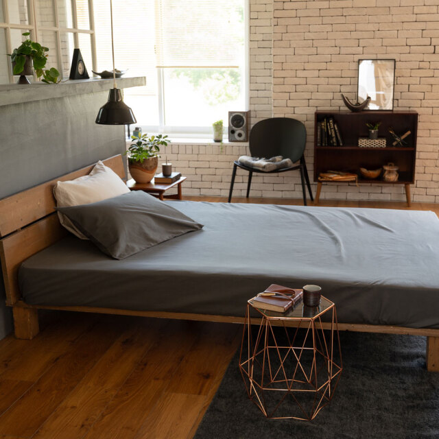 コットンビエラ/アッシュグレイ　ボックスシーツ