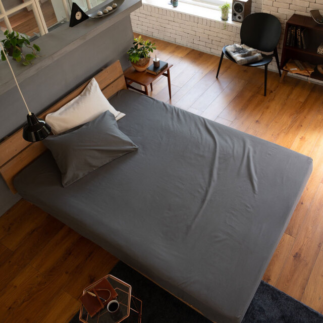 コットンビエラ/アッシュグレイ　ボックスシーツ