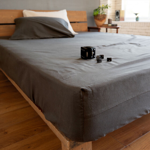 コットンビエラ/アッシュグレイ　ボックスシーツ