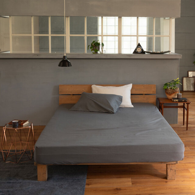 コットンビエラ/アッシュグレイ　ボックスシーツ