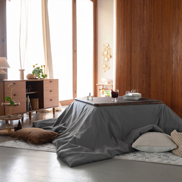 コットンビエラ/アッシュグレイ　こたつ掛け布団カバー
