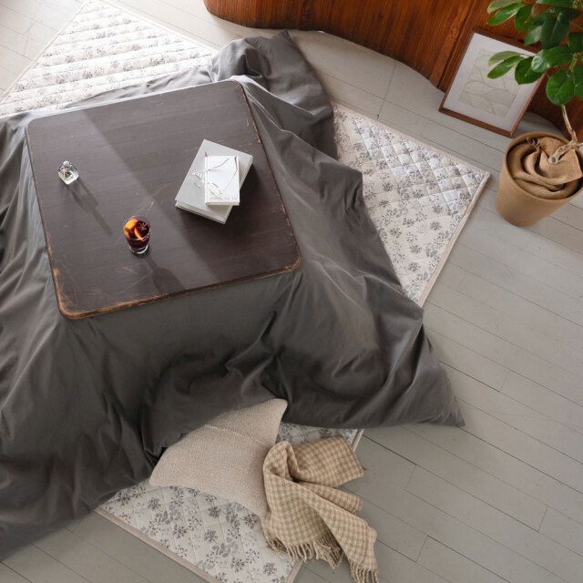 コットンビエラ/アッシュグレイ　こたつ掛け布団カバー