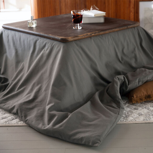 コットンビエラ/アッシュグレイ　こたつ掛け布団カバー