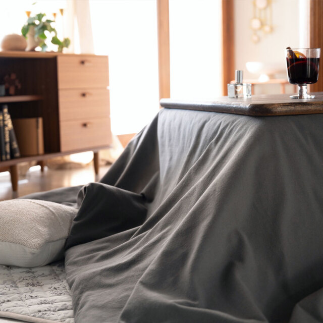 コットンビエラ/アッシュグレイ　こたつ掛け布団カバー