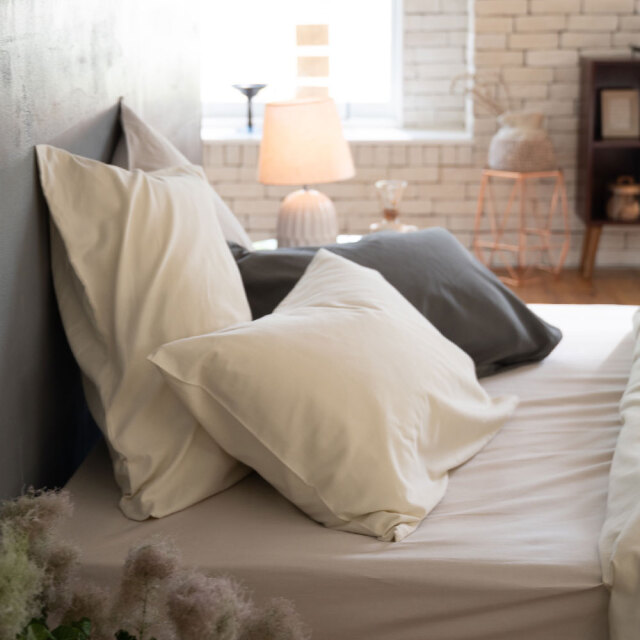 コットンビエラ/ミルク　枕カバー