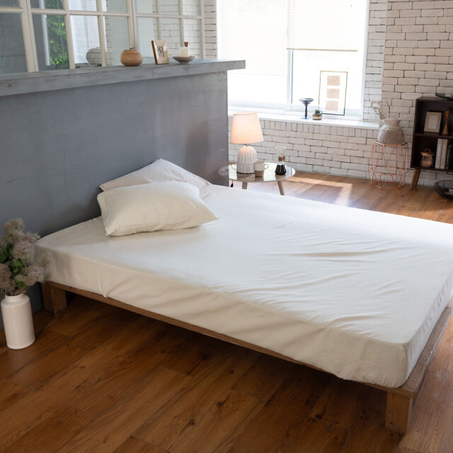 コットンビエラ/ミルク　ボックスシーツ