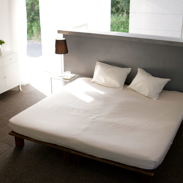 Fab the Home】ファインコットン Egyptian/ストーン ボックスシーツ