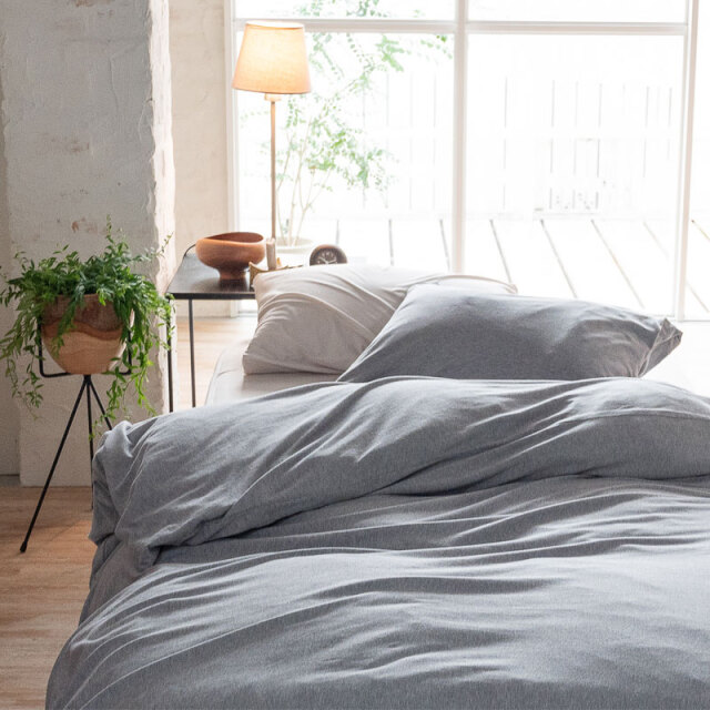 ヘリンボンニット/フェザーグレイ　掛け布団カバー