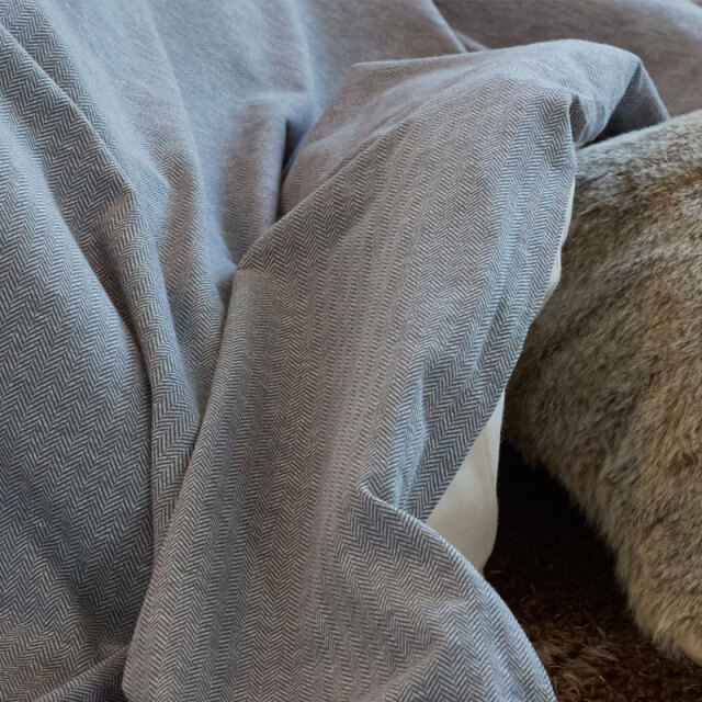 ヘリンボーンニット/フェザーグレイ　こたつ布団カバー