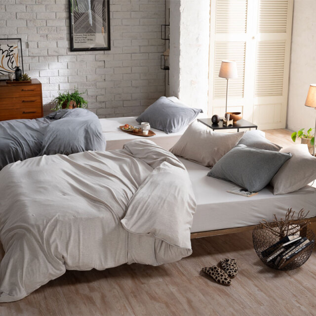 Fab the Home】 ヘリンボーンニット/フェザーグレイ 掛け布団カバー