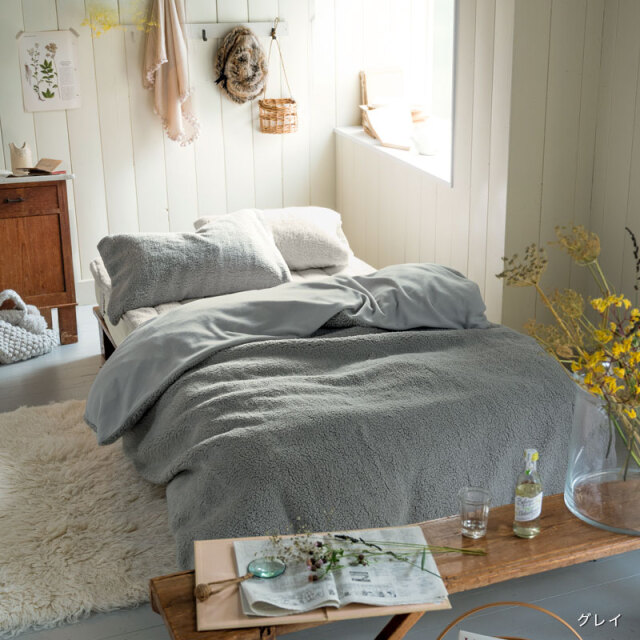 ムクムク/グレイ　掛け布団カバー