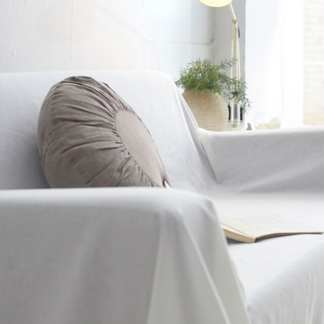 Fab the Home】リネンミックス ワンウォッシュ/ホワイト マルチカバー