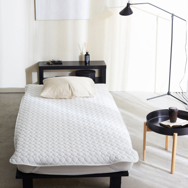 リネンミックスone-wash/ホワイト　パッドシーツ