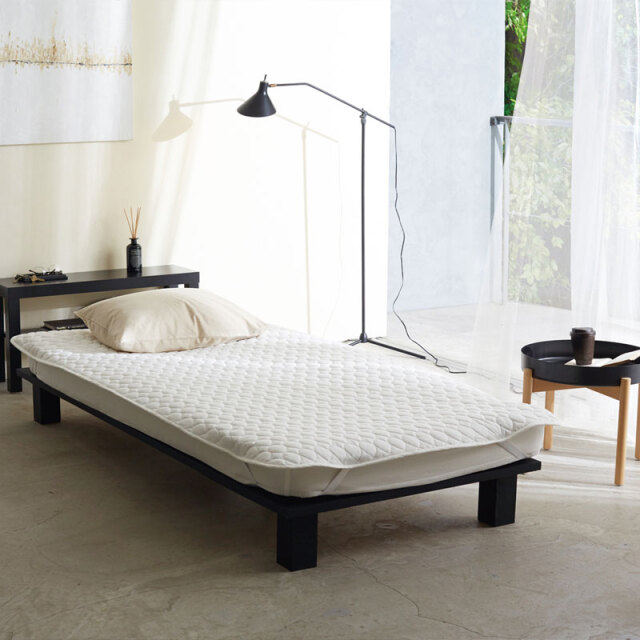 リネンミックスone-wash/ホワイト　パッドシーツ