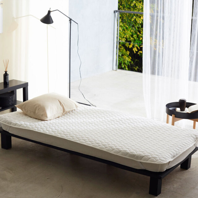 リネンミックスone-wash/ホワイト　パッドシーツ