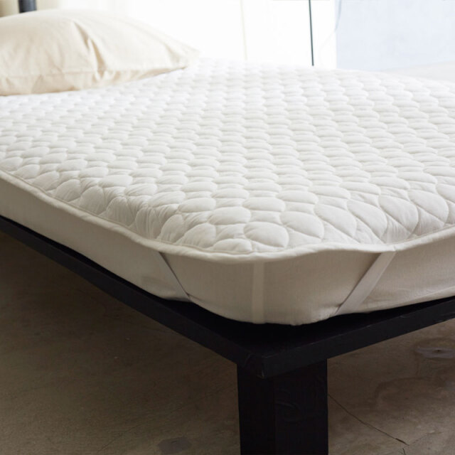 リネンミックスone-wash/ホワイト　パッドシーツ