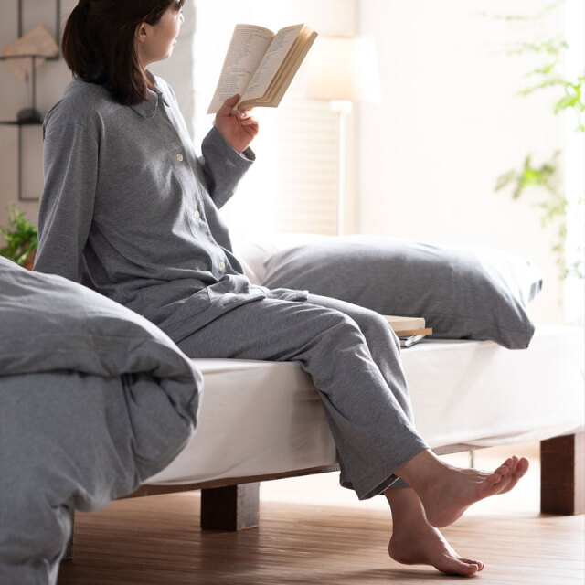 Fab the Home】 ヘリンボーンニット/フェザーグレイ レディース