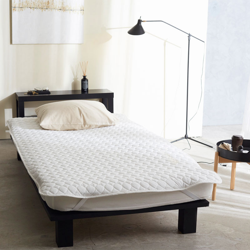 リネンミックスone-wash/ホワイト　パッドシーツ