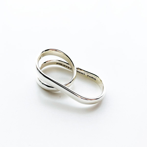 【再入荷】 PHILIPPE AUDIBERT/Bena double ring brass silver color,